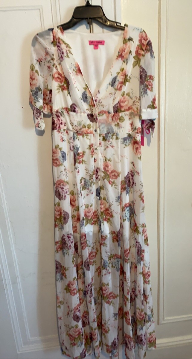 betseys butterfly maxi dress cream 3D Butterfly Tulle Maxi Dress with Corset M