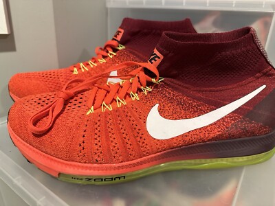 Nike Zoom All Out Flyknit Red Running/ Training Shoes 844134-616 Mens Size 12.5