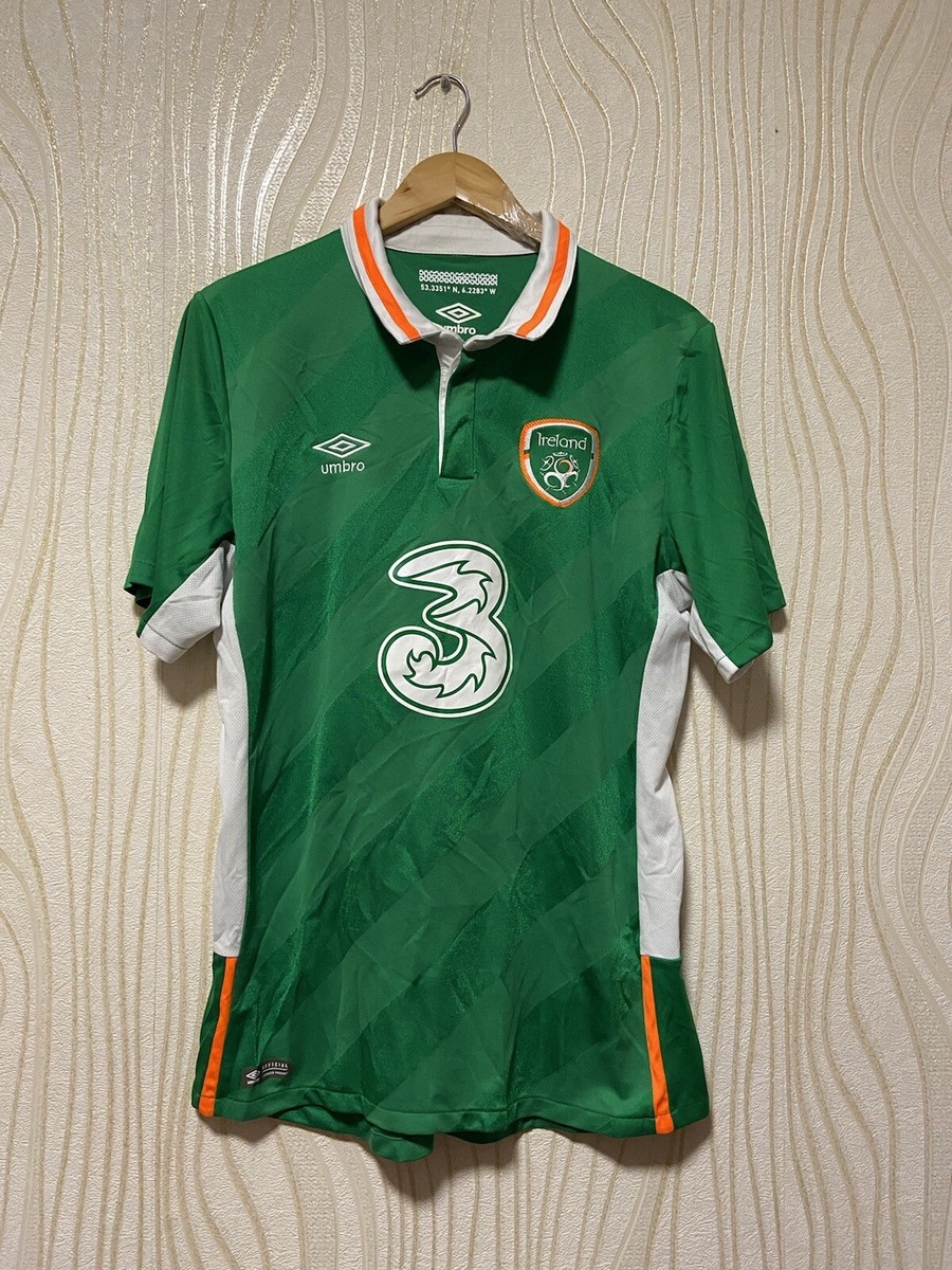 IRELAND 2016 HOME FOOTBALL SHIRT SOCCER JERSEY UMBRO sz L MEN
