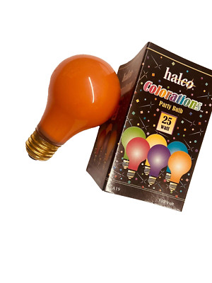PARTY LAMP -ORANGE - #6340 A19PRG25C - 25W 130V -HALCO
