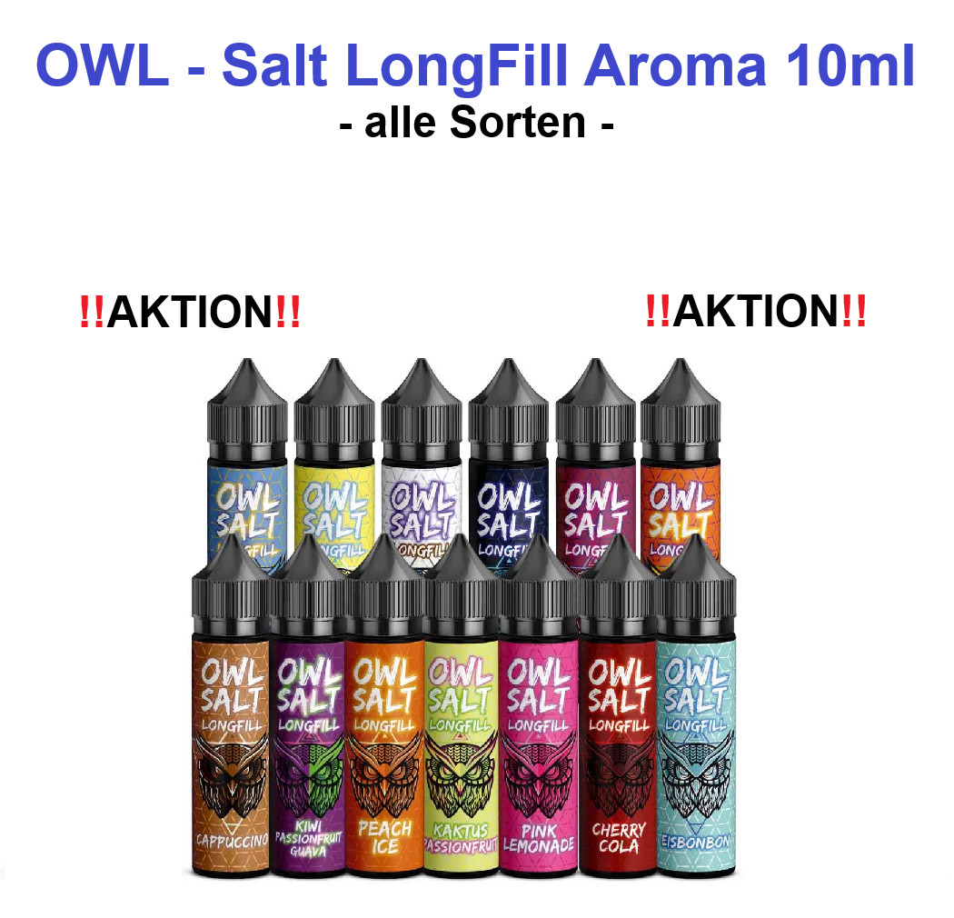Owl Salt Longfill 10ml Aroma in 60ml Flasche Long-Fill Overdosed