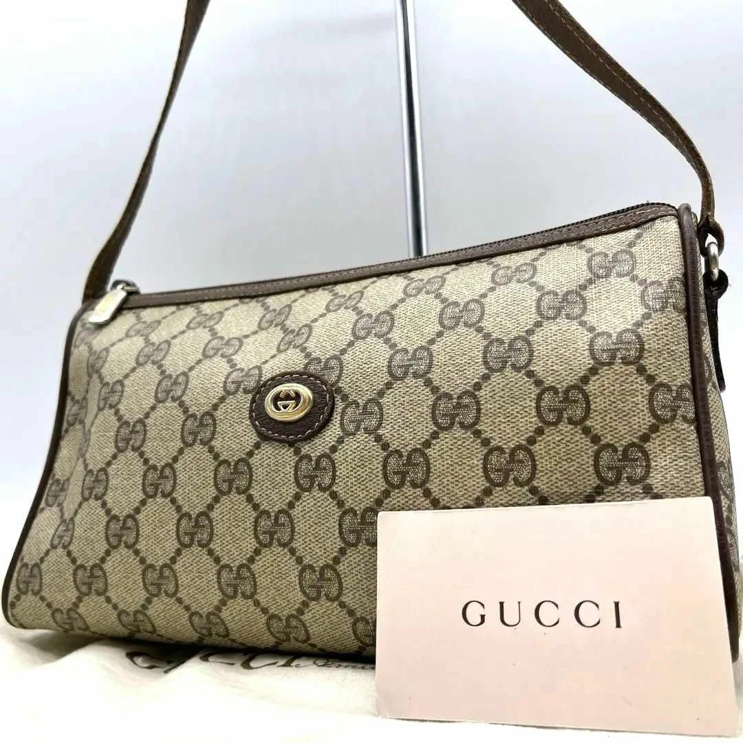 Ancien sac bandoulière Gucci pochette beige GG Supreme dames du Japon occasion