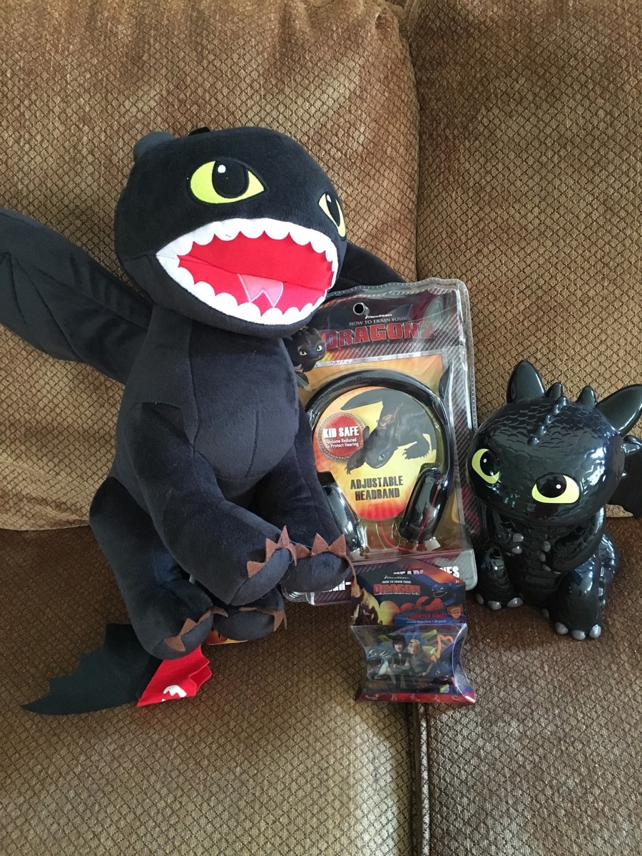 How To Train Your Dragon 2 Toothless Bundle Plush Bank Headphone & Silly  Bands | eBay