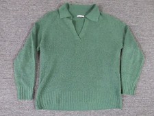 American Eagle Sweater Womens Small Green Knit Long Sleeve Collared