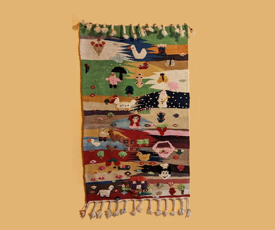 Hand Woven Natural Dye Folk Art Kilim from Turkey - Image 3 of 4