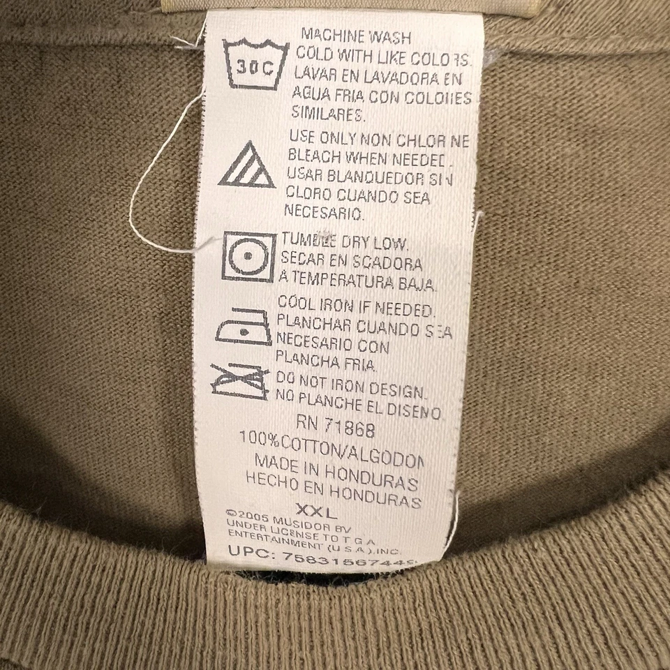 Футболка с логотипом Rolling Stones для взрослых XXL коричневая Rockware короткий рукав винтажная - Изображение 4 из 4