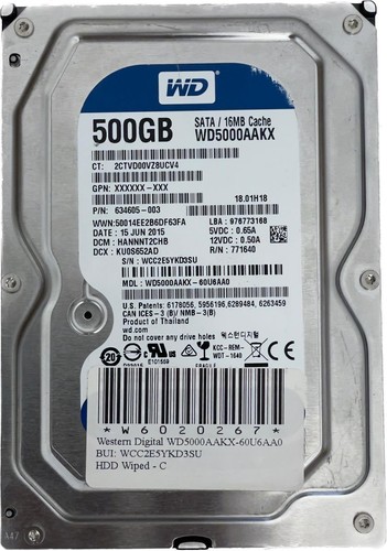 Original Western Digital 500GB WD5000AAKX 7200 RPM SATA 3.5" HDD Hard Disk Drive - 第 1/1 張圖片