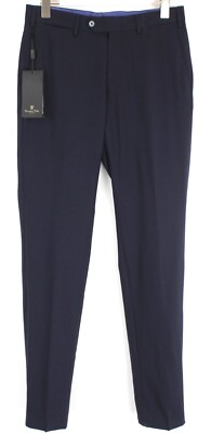 MASSIMO DUTTI Super 120's Wollhose Herren US 30 Gestreift Mit Reißverschluss