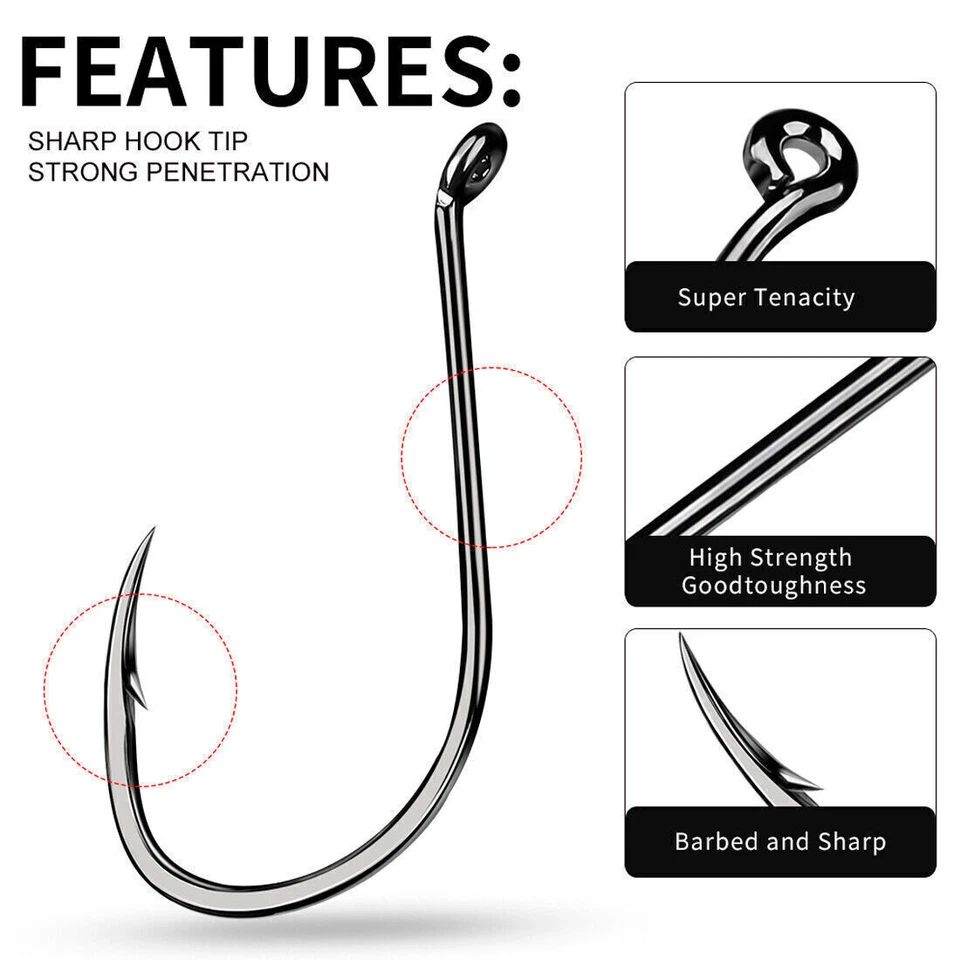 50~200Pcs Octopus Fishing Hooks High Carbon Steel Circle Hooks for Saltwater - Image 3 of 4