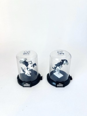 Lot Of 2 Disney Steamboat Willie Domez Black & White Figures Parrot & Minnie 3 