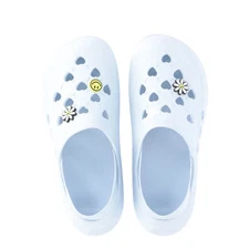 Justice Little Girls and Big Girls Clogs with Charms, Size 1, Closed Toe, Blue