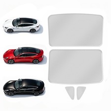 White Sunshade Roof Sunroof Cover Waterproof Sunshade - Fits 2020-2026 Tesla ...