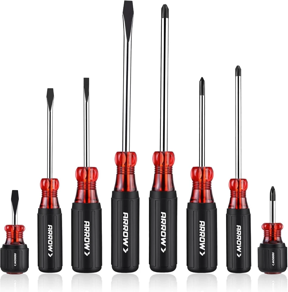 8-Piece Magnetic Screwdriver Kit with Stubby Design - Ergonomic Comfort Grip - Image 3 of 4