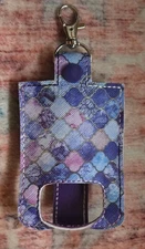 Inhaler Holder Asthma HANDMADE Purple Mermaid Print Keychain Snap Closure 