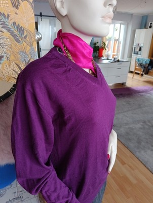 Strick Pullover LILA Gr.48 50 M Peter Hahn 100%Schurwolle Merino extra fine neu