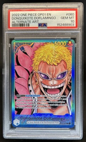 2022 One Piece Romance Dawn Donquixote Doflamingo Alternate Art #OP01-060 PSA 10
