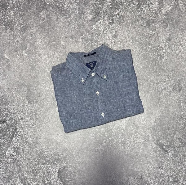 Men Gant Shirt Navy Linen M