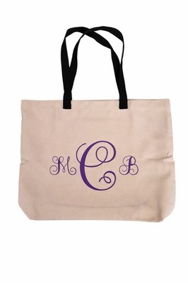 Personalized Monogram Canvas Tote Bag | Bridesmaid Gift | Everyday Carry Bag