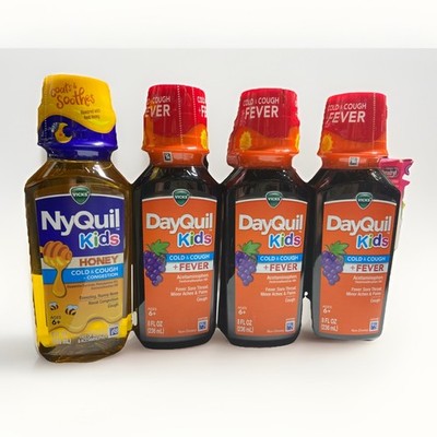 4X Vicks NyQuil & DayQuil Kids 8 FlOz Exp 06/30/2026
