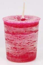 Crystal Journey Candles Wisdom Mulberry Reiki Charged Herbal Votive Candle Red