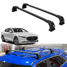 220 Lbs Roof Rack Cross Bars For Mazda 3 2010-2013 Fits Fixed Points Roofs Black