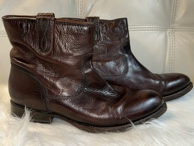 Frye Boots  Sz 8 JAMIE STITCH Pull On Ankle  Cognac Brown Womens Ret$320.