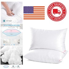 Queen Size Bed Pillows 2 Pack Soft Down Alternative for Side and Back Sleepers