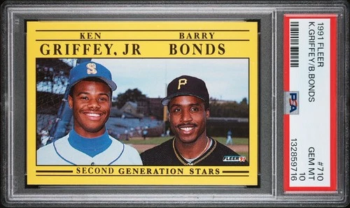 Ken Griffey Jr. & Barry Bonds 1991 Fleer PSA 10 Gem Mint 2nd Generation Stars 🔥