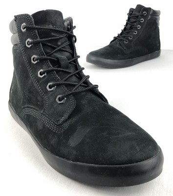 Timberland Dausette Leather High Top Shoes Womens 8.5 Ankle Boots Black On Black