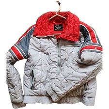 Vintage 80's Roffe Ski Puffer Jacket Size Women s Medium Gray/red Md In The USA
