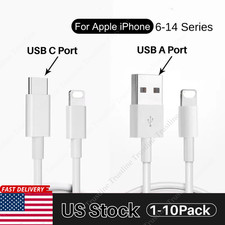 6Ft 3Ft Fast Charger For i-Phone 14 13 12 11 XS 8 6 USB A Cable Type C Cord Lot