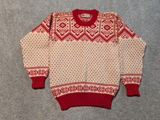 Vintage Vossknit Sweater Womens Small Wool Nordic Fair Isle Norwegian Norway