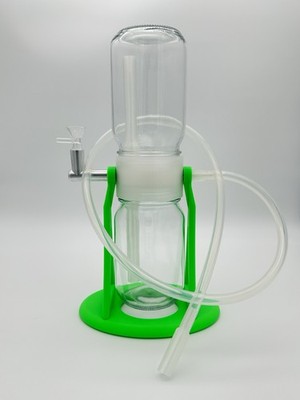 360 Rotating Gravity Bong/Hookah Water Pipe. Neon Lime Green/Clear