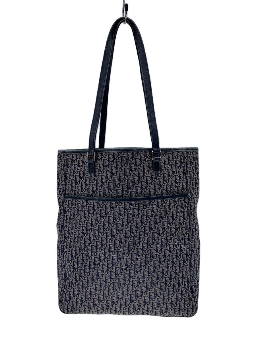 RARE Christian Dior Canvas Tote Bag Navy All Over Pattern 06RU1023 Japan