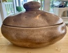 Vintage Atlantic Pottery Mold Ceramic Potato Casserole Serving Dish with Lid 10" — photo 1