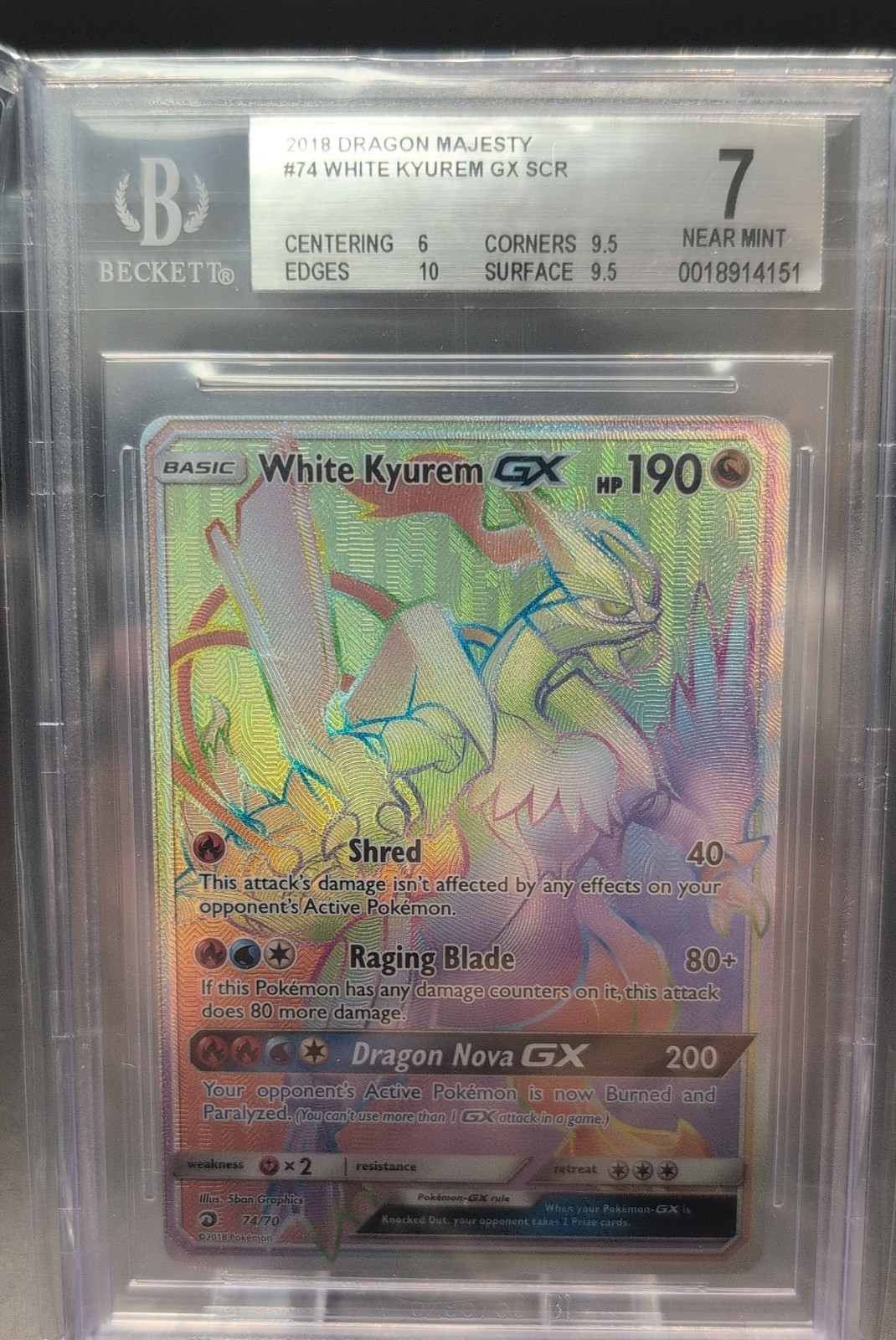 White Kyurem GX (Secret) 74/70 Dragon Majesty Holo