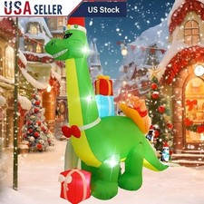 13FT Inflatable Christmas Dinosaur Yard Decor Surfing Santa LED Lights Penguins