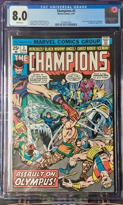 THE CHAMPIONS #3 Marvel Comics, February 1976 CGC 8.0   White Pages