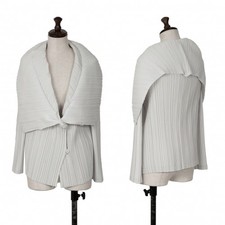ISSEY MIYAKE Wide Collar Pleated Jacket Size 2 K-126220 