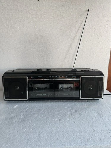 Vintage Aiwa Stereo Radio Cassette Recorder CS-W100 WORKS RADIO & BOTH CASSETTE
