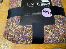 Ralph Lauren Hallie Full/Queen Duvet Cover Tan Burgundy Paisley NEW