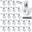 24 Pack White down Wall Clip Closet Shelves Clips Wire Shelf Loop Clips Plastic 