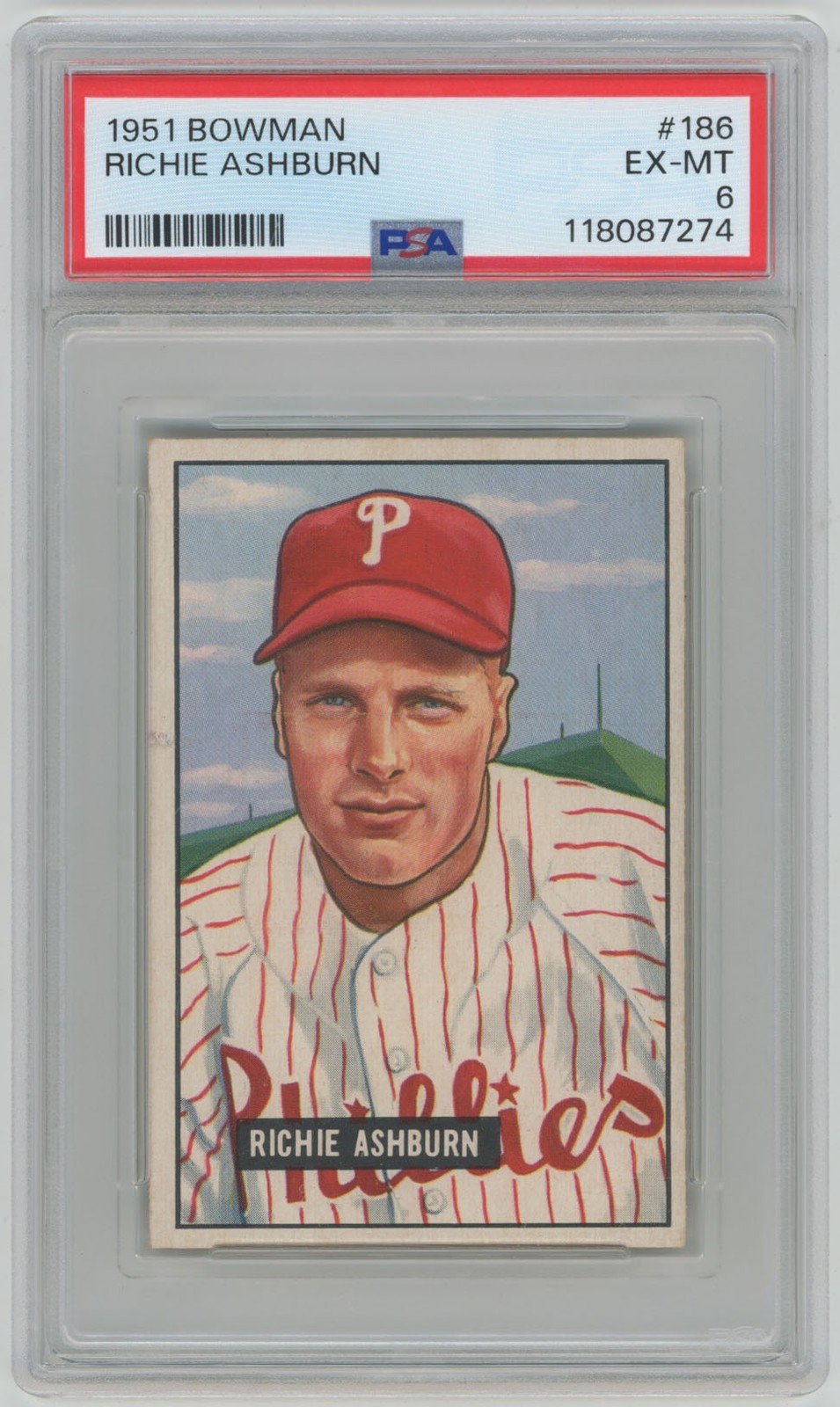 1951 Bowman 186 Ashburn PSA 6 719162
