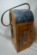 Primitive Style Wood Barn Candle Lantern NEW Handcrafted