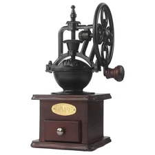 Manual Coffee Grinder Antique Cast Iron Hand Crank Coffee Mill With Grind Set...