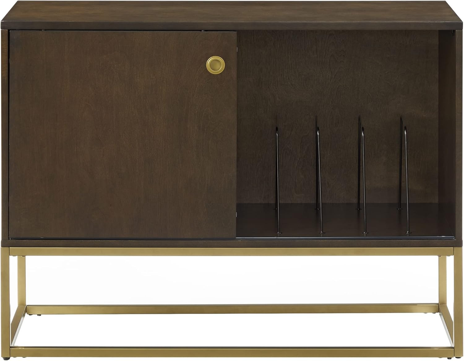 Crosley Byron Media Console & Record Player Stand with Vinyl Storage, Dark Brown
