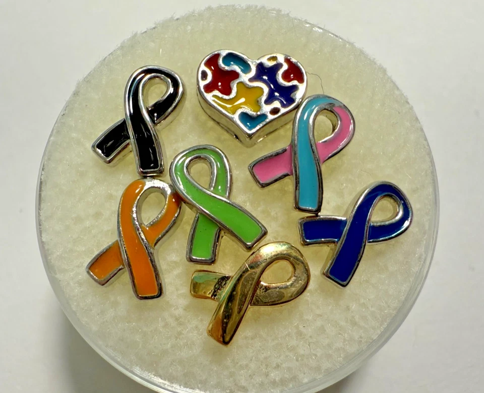 Authentic Origami Owl Awareness Ribbon & Autism Heart Charms – Choose Your Cause - Image 2 of 2