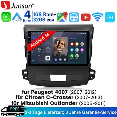 DAB+ Android15 Autoradio Für Mitsubishi Outlander/Citroen C-Crosser Peugeot 4007