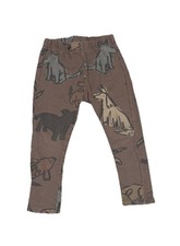 Zara Toddler Boy Pants Size 3-4 Years Unisex Dog Leggings Brown Elastic Waist