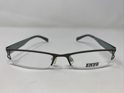 ENZO ALONSO GRYBLU 53-18-135 Gray/Blue Metal Half Rim Eyeglasses Frame N799